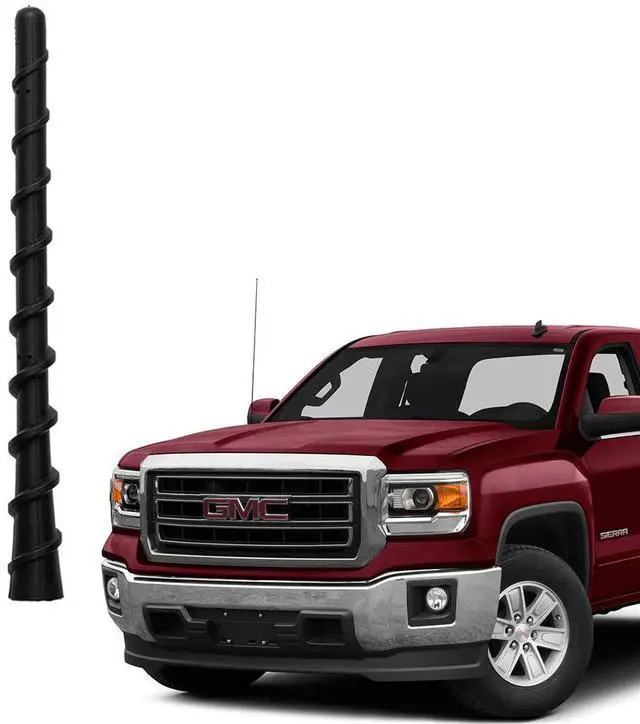 Main image of for GM Trucks 1999-2026 Short Flexible Antenna, Fits for Chevy Silverado/GMC Sierra 1500 2500 3500 Pickup Replacement Antenna Rod, Car Wash Safe, 7 Inch Rubber Spiral Mast Black