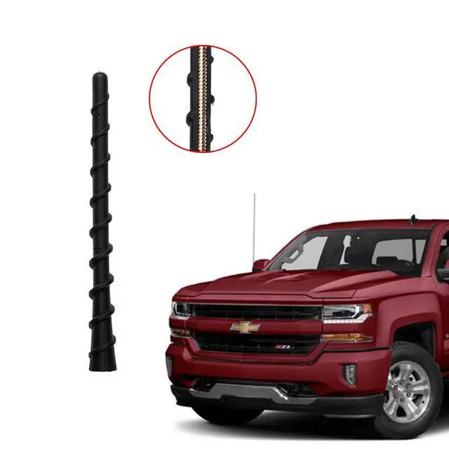 Alt view image 2 of 3 - for GM Trucks 1999-2026 Short Flexible Antenna, Fits for Chevy Silverado/GMC Sierra 1500 2500 3500 Pickup Replacement Antenna Rod, Car Wash Safe, 7 Inch Rubber Spiral Mast Black