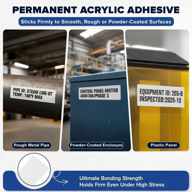 Alt view image 3 of 7 - Replacement for Brady All Weather Permanent Adhesive Vinyl Label Tape, Only Fit for Brady BMP71 Printers(Not Compatible with M710) - 2" x 50', White M7C-2000-595-WT