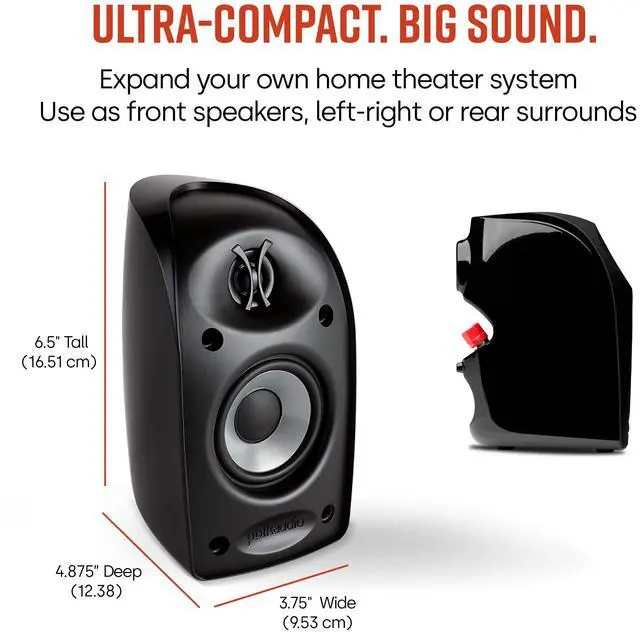Alt view image 4 of 7 - Blackstone TL1 Satellite Speaker, Compact Size, Single, Black