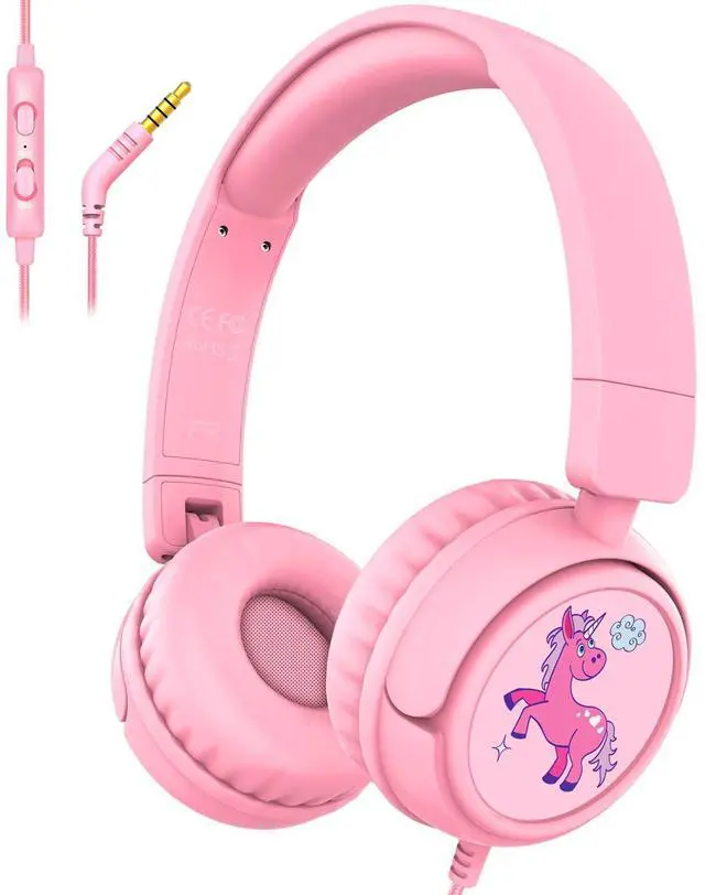 Main image of K6 Kids Headphones for Toddler & Kids Ages 2-12, 85/94dB Safe Volume Limited, Wired with 3.5mm Jack, HD Microphone, Adjustable & Foldable, On-Ear Headphones for Tablet, School, Travel, iPad