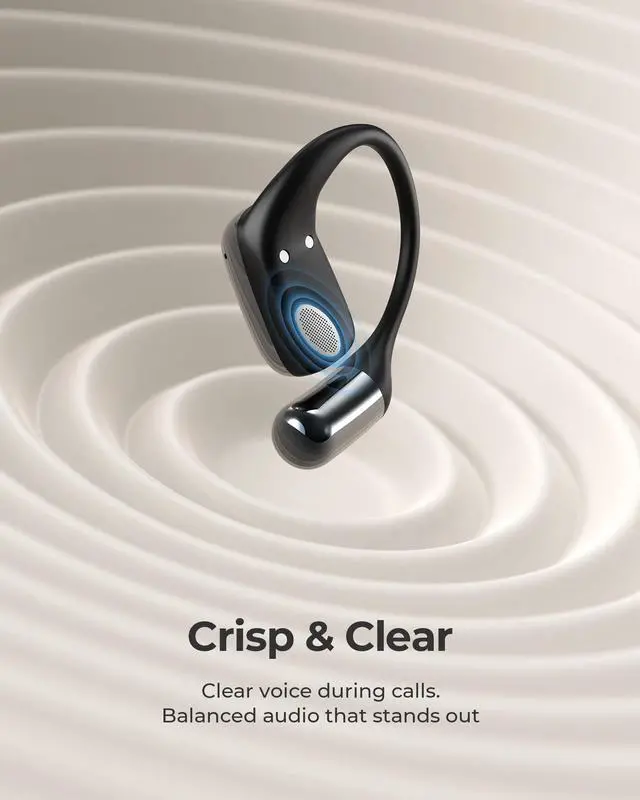 Alt view image 3 of 7 - CozyFit Open Ear Headphones, 0.23oz Ultra-Light Comfortable Wireless Earbuds, 0.6mm Thinnest Earhooks, Bluetooth 5.4, Clear Audio, 30 HRS Playtime, IPX5 Waterproof Earphones with Mic (Black)