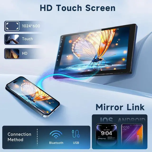 Alt view image 6 of 7 - 5Ghz WiFi 4Core+64G Android 15 Car Stereo for Toyota RAV4 2007-2011 with Wireless Carplay Android Auto, 9 Inch Touch Screen Radio Support GPS/WiFi/Bluetooth/FM/SWC/Backup Camera