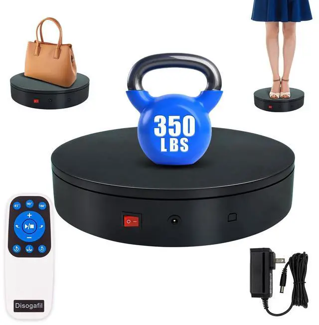 Main image of 360 Rotating Platform, 12.6 Inch /32cm Motorized Electric Turntable, 350lbs Capacity Motorized Rotating Display Stand with Remote, Heavy Duty Photography Turntable for Human/Product