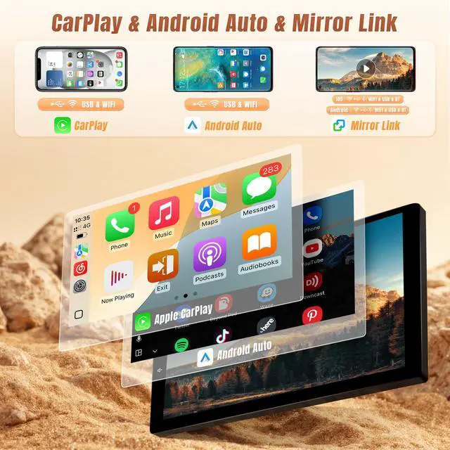 Alt view image 2 of 7 - 2+32GB Car Radio for Toyota Corolla 2003 2004 2005 2006 2007 2008 | Upgraded Android 12 Car Stereo, 9 Inch IPS Touchscreen Head Unit, 4Core Screen with Camera Carplay Android Auto WiFi GPS FM