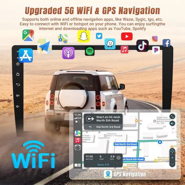 Alt view image 3 of 7 - 2+32GB Car Radio for Toyota Corolla 2003 2004 2005 2006 2007 2008 | Upgraded Android 12 Car Stereo, 9 Inch IPS Touchscreen Head Unit, 4Core Screen with Camera Carplay Android Auto WiFi GPS FM