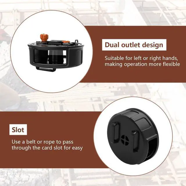 Alt view image 2 of 4 - Aluminum Tie Wire Reel 12-18 Gauge Wire Reel with Rewind Knob Double Outlet for Left and Right Hands