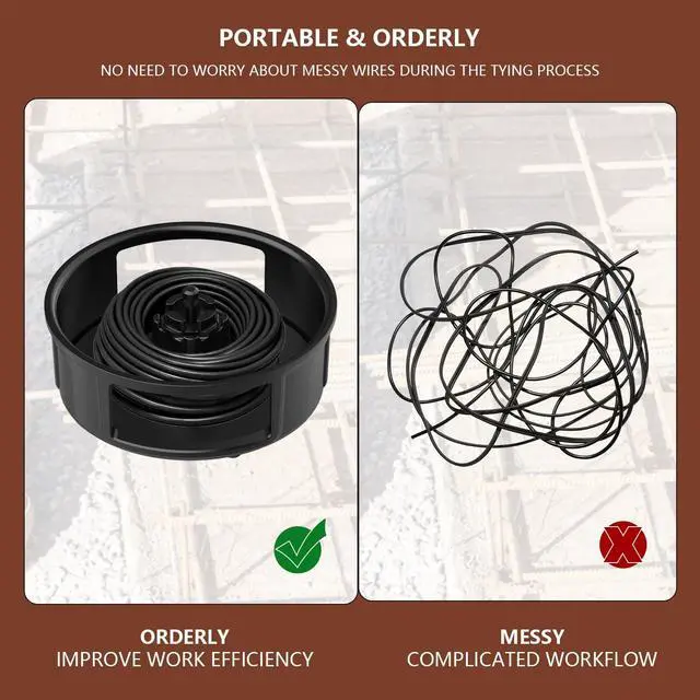 Alt view image 3 of 4 - Aluminum Tie Wire Reel 12-18 Gauge Wire Reel with Rewind Knob Double Outlet for Left and Right Hands