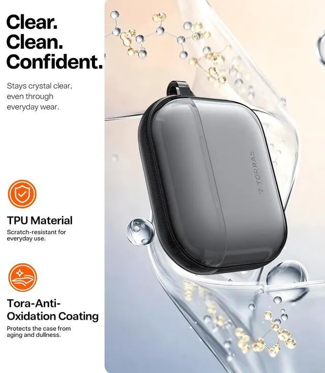 Alt view image 4 of 7 - A3 Neo for AirPods Pro 3 Case with Lanyard, 3rd Generation, Black | Anti-Yellowing Soft TPU, Protective Shockproof Cover, Slim Translucent, Wireless Charging, Keychain, Anti-Lost, LED Visible