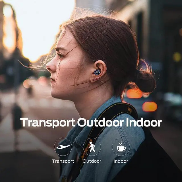 Alt view image 5 of 7 - Clarity 101 AirLinks Wireless Earbuds, Bluetooth 5.0 in-Ear Headphones with Charging Case, Stereo Earphones Deep Bass Sound, IPX5 Waterproof, Built-in Mic, Clear Call, Secure Fit for Sports