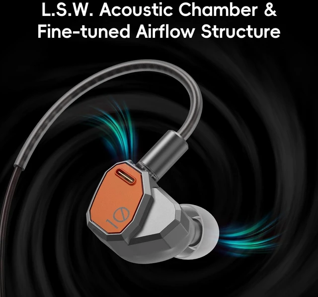 Alt view image 5 of 7 - Yacht10 IEM 10mm Dynamic Mg & Al Alloy Dome High Performance Low Distortion Dynamic 0.78mm 2-pin Detachable Earphones
