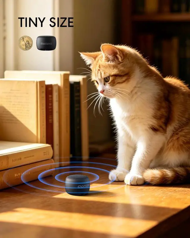 Alt view image 2 of 6 - The Smallest Mini Bluetooth Speaker Wireless, Tiny Speakers with Built in Mic, TWS Portable Speaker for Indoor/Outdoor/Travel/Running/Gifts (Black)