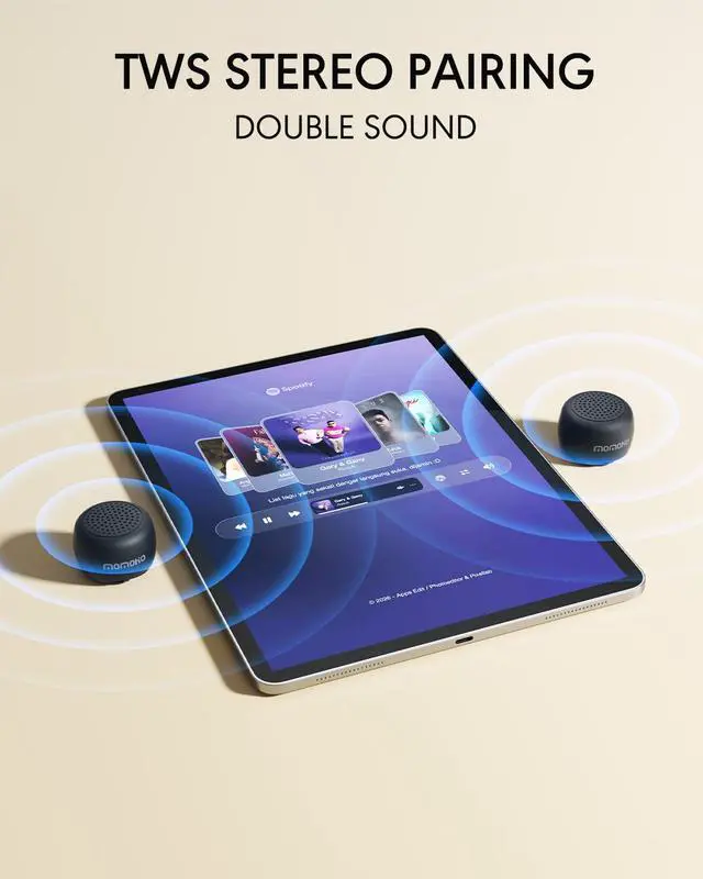 Alt view image 4 of 6 - The Smallest Mini Bluetooth Speaker Wireless, Tiny Speakers with Built in Mic, TWS Portable Speaker for Indoor/Outdoor/Travel/Running/Gifts (Black)