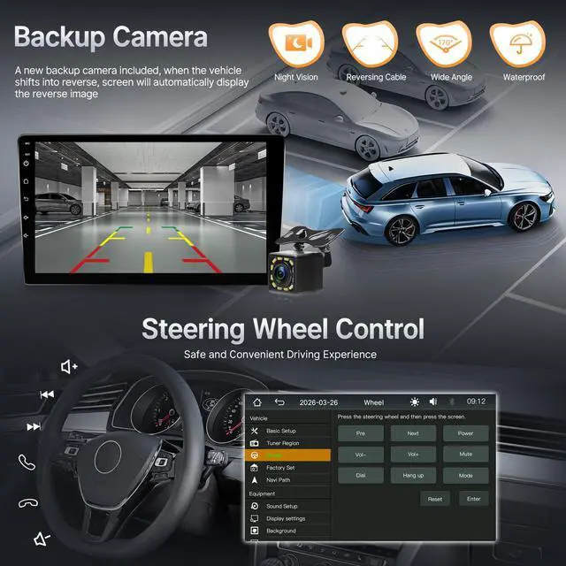 Alt view image 7 of 7 - Fast Boot Linux Car Stereo for Honda CRV 2002 2003 2004 2005 2006 | Wireless Carplay Android Auto 9 Inch IPS Touchscreen CRV Radio with Bluetooth FM Mirror Link SWC+Backup Camera