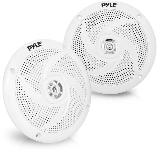 Main image of Marine Speakers - 5.25 Inch 2 Way Waterproof and Weather Resistant Outdoor Audio Stereo Sound System with 180 Watt Power and Low Profile Slim Style - 1 Pair - PLMRS5W (White)