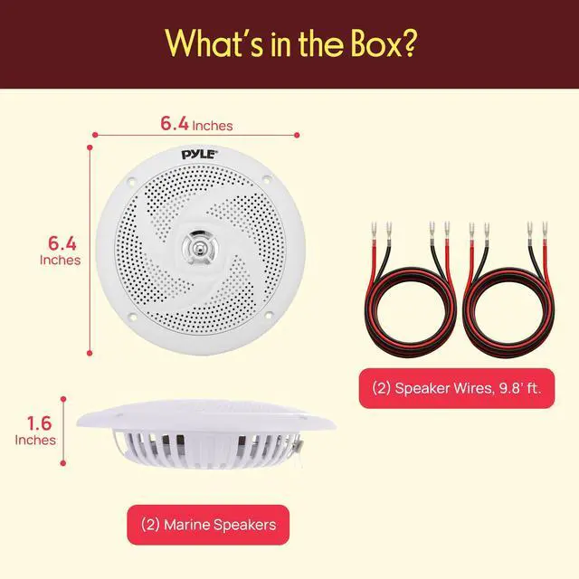 Alt view image 2 of 7 - Marine Speakers - 5.25 Inch 2 Way Waterproof and Weather Resistant Outdoor Audio Stereo Sound System with 180 Watt Power and Low Profile Slim Style - 1 Pair - PLMRS5W (White)