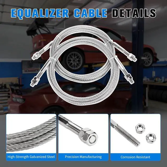Alt view image 4 of 6 - JSJ5-04-00CH Lift Equalizer Cable 389 Compatible with Challenger Lift E10 LE10 VLE10,Quality Lift EQ10,Replacement Car Hoist Galvanized Steel Wire Rope 2 Sets