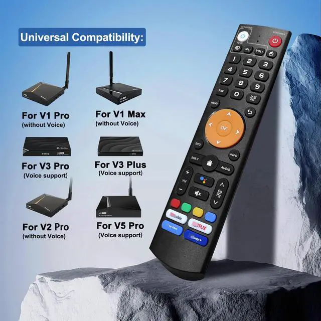 Alt view image 2 of 5 - Replacement Learning Bluetooth Voice Remote Control fit for vSeeBox V3 Plus/Pro V5PRO Models