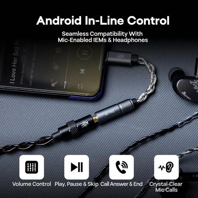 Alt view image 3 of 7 - Kiwi Ears AD1 Pro USB C DAC Adapter Cable, Custom DAC Chip | Official Web Customizable EQ Tuning, Ultra-Low Noise Portable IEM Amp for IEM Enthusiasts & Music Lovers, Type-C to 4.4mm