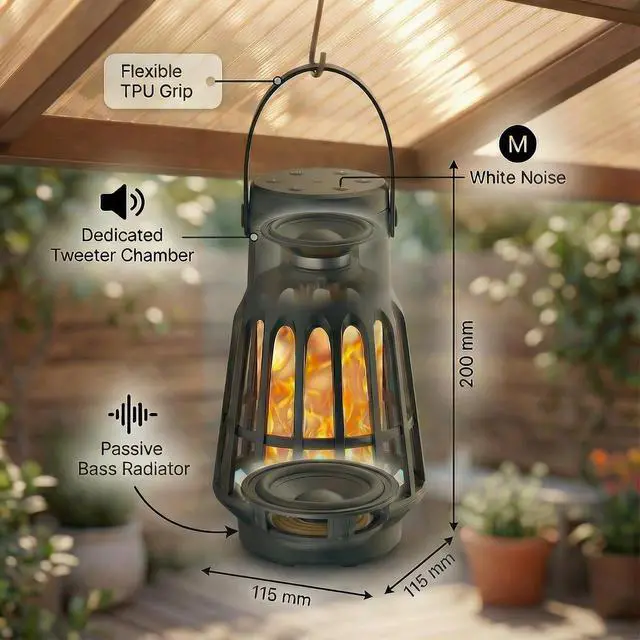 Alt view image 5 of 7 - Outdoor Bluetooth Speaker with Flame Lights, Multi-Sync 200 Lantern Speakers Auto-Pairing HD Stereo, IPX6 Waterproof, Portable Wireless Speaker for Patio Party Gifts for Men & Women (2 PCS)