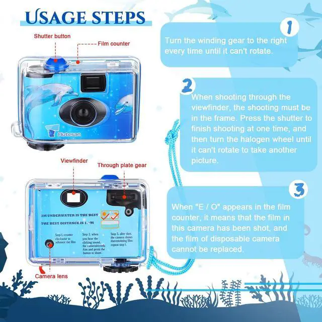 Alt view image 5 of 7 - 3 Pcs Disposable Camera Waterproof Underwater Single Use Film Camera 35 mm for Summer Beach Vacation Camp Snorkeling Trip Adult Teens Gift (Fresh Style)