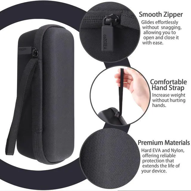 Alt view image 5 of 6 - Hard Case for Anker SoundCore/2/Motion B Outdoor Speaker, Black | Space For Charging Cable, Soft Lining, Durable Zippered Shell, Mesh Pocket, Hard Protective Bag