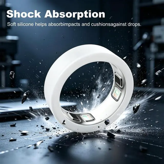 Alt view image 3 of 7 - Ring 5 CoverCompatible with Oura Ring Gen 5 Silicone Protector, Anti-Scratch Protective Case, Supports Charging Smart Ring Accessories for Men Women8 Pack Size S Fits 6/7/8