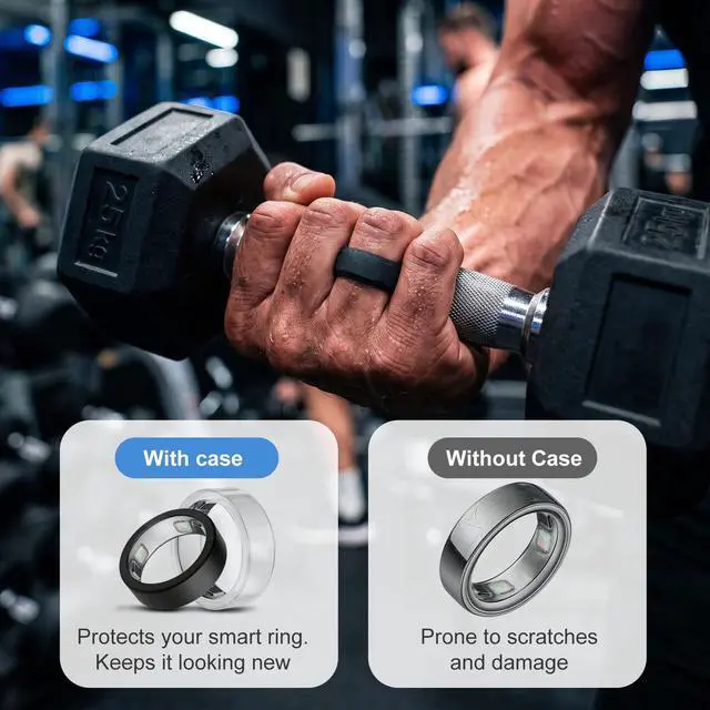 Alt view image 5 of 7 - Ring 5 CoverCompatible with Oura Ring Gen 5 Silicone Protector, Anti-Scratch Protective Case, Supports Charging Smart Ring Accessories for Men Women8 Pack Size S Fits 6/7/8