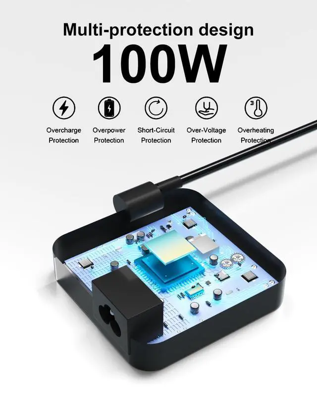 Alt view image 3 of 7 - 100W USB C AC Adapter Charger Compatible with Asus ROG Ally X Z1 Dock ROG Flow X13 Z13GV301 GV302 GZ301, Zenbook, Zephyrus, ROG Strix, Vivobook Charger Type C Power Cord