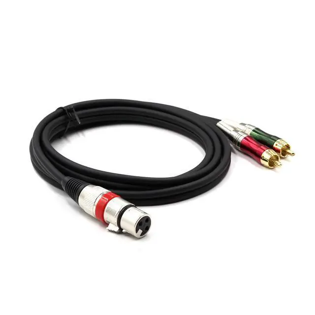 Alt view image 2 of 7 - XLR Female to 2 x Phono RCA Plug Adapter Y Splitter Patch Cable, XLR Female 3 Pin to Dual RCA Male Plug Stereo Audio Cable Connector(1.5 M/5FT)