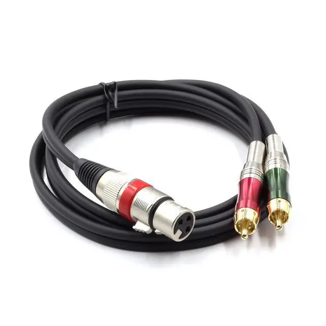 Alt view image 3 of 7 - XLR Female to 2 x Phono RCA Plug Adapter Y Splitter Patch Cable, XLR Female 3 Pin to Dual RCA Male Plug Stereo Audio Cable Connector(1.5 M/5FT)