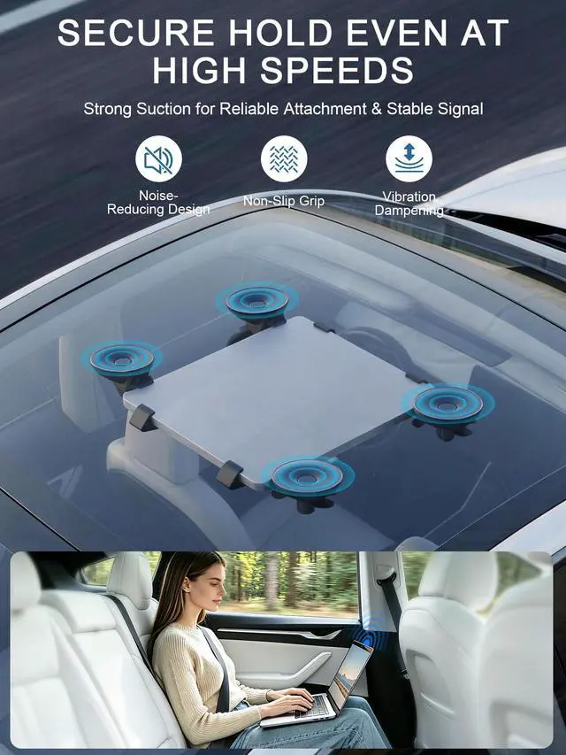 Alt view image 3 of 7 - Starlink Mini/Gen 3 Suction Cup Car Mount,Heavy Duty Roof & Window Vacuum Mount for RV SUV Truck Boat,Adjustable Vehicle Holder for Starlink Gen 3 Internet Dish,Tool-Free Installation-Black