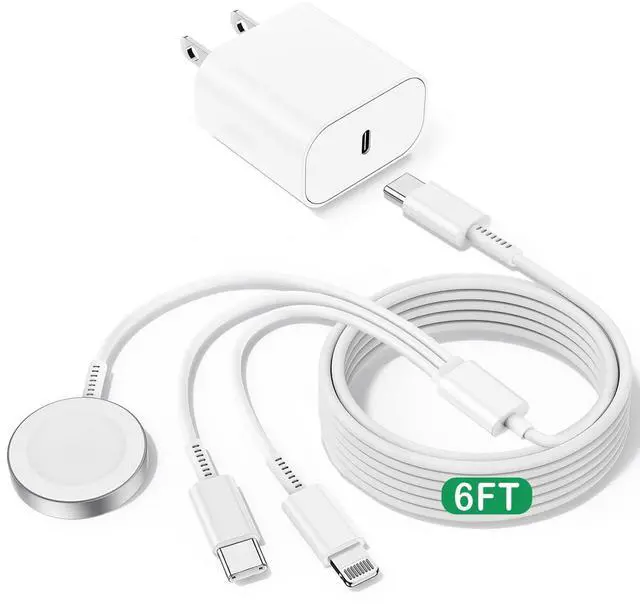 Main image of iWatch Charger for Apple Watch Charger Fast Charging, 6FT Multi Charging Cable with iPhone Charger USB C Block, 3-in-1 Travel Charger Cord for i-Watch Ultra 3/SE/11/10/9/8/7/6,iPhone 17/16/15/14/13/12