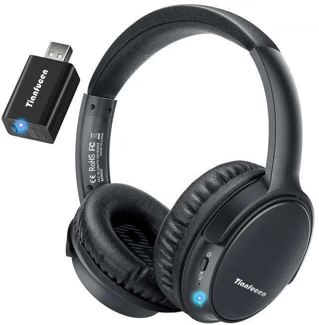 Main image of BKM400 Wireless Headphones for TV Watching | TV Headphones Wireless for Seniors, Easy Plug & Play with USB Transmitter, No Lip-Sync Delay, 40H Playtime, Comfortable,Black