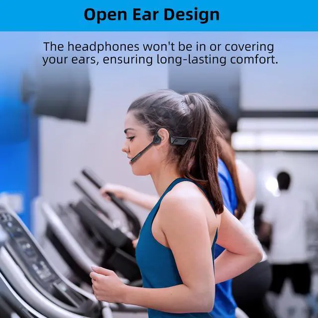 Alt view image 3 of 7 - Open Ear Headphone with Mic, AptX-LL, Compatible with Call, Meeting | BT5.1, Air Conduction Headphone with Mute Button&Noise Canceling, USB-A&C Dongle, Lightweight