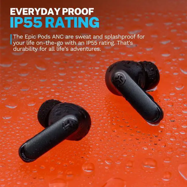 Alt view image 7 of 7 - Epic Pods ANC, True Wireless Earbuds, Active Noise Cancelling, Bluetooth, Black