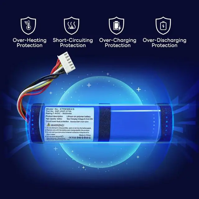 Alt view image 4 of 7 - 9000mAh Replacement Battery Compatible for JBL Xtreme 2 Xtreme 3 Waterproof Bluetooth Speaker (Part No: GSP-2S2P-XT3A) 2025 Upgrade High Capacity 7.4V Battery with Repair ToolsNot for JBL Xtreme 1