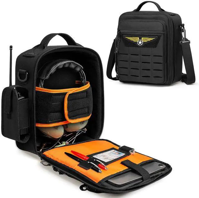 Main image of Pilot Headset Bag, Aviation Headset Case, Bag Only | Pilot Bag with Top handle and Detachable Shoulder Strap for Aviation Headset, Kneeboard, iPad and More, Patent Design