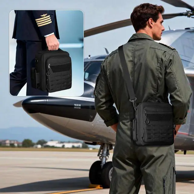 Alt view image 6 of 7 - Pilot Headset Bag, Aviation Headset Case, Bag Only | Pilot Bag with Top handle and Detachable Shoulder Strap for Aviation Headset, Kneeboard, iPad and More, Patent Design