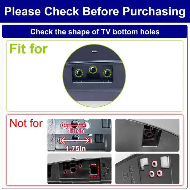 Alt view image 2 of 7 - Stand for LG TV Legs Replacement, for LG 70" 75" TV 75UQ9000PUD 70UQ7070ZUD 70UP8070 70UQ7590PUB 70UQ8000 70UQ9000 70UR7800 75UQ7070 75UQ7590 75UR7800 75NANO90UNA MAM660025 with Screws