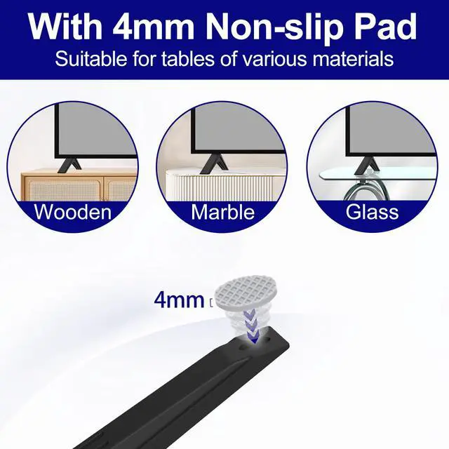 Alt view image 5 of 7 - Stand for LG TV Legs Replacement, for LG 70" 75" TV 75UQ9000PUD 70UQ7070ZUD 70UP8070 70UQ7590PUB 70UQ8000 70UQ9000 70UR7800 75UQ7070 75UQ7590 75UR7800 75NANO90UNA MAM660025 with Screws
