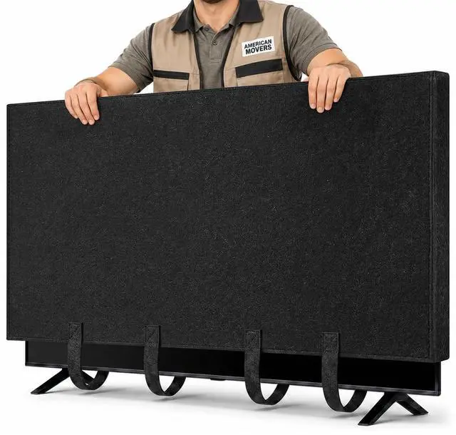 Main image of 60"-65 TV Cover for Moving & Shipping, Dust Anti-Scratch TV Screen Cover | Tear Resistance Thick Felt Cover with Bottom Straps, Reusable Anti-Scratch TV Protector, Heavy Duty Felt Anti-Scratch Dust