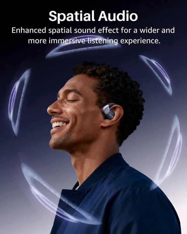 Alt view image 2 of 7 - Open X2 Pro AI Smart Open Ear Earbuds, LCD Digital Screen Stereo Sound | AI Assistant & Translates, Motion/Voice Control, Dual-Axis Adjustment, IPX7 Waterproof 36H Bluetooth 6.0 Headphones