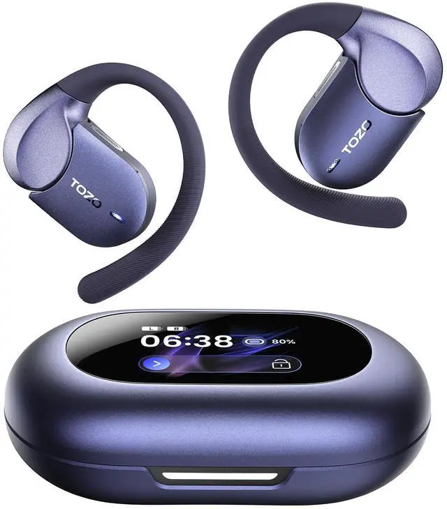 Main image of Open X2 Pro AI Smart Open Ear Earbuds, LCD Digital Screen Stereo Sound | AI Assistant & Translates, Motion/Voice Control, Dual-Axis Adjustment, IPX7 Waterproof 36H Bluetooth 6.0 Headphones
