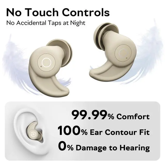Alt view image 5 of 7 - Sleep Earbuds Bluetooth 6.0 Noise Cancelling Headphones for Side Sleepers No Touch Control Tiny Sleeping Ear Buds