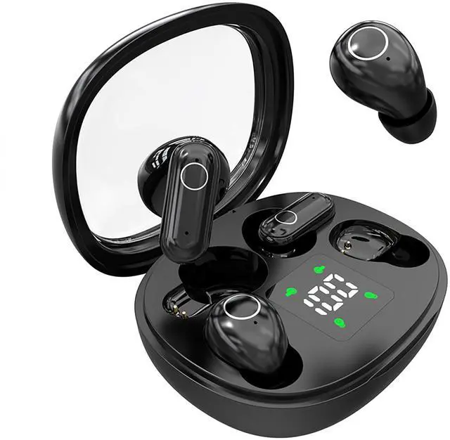 Main image of Wireless Headse,Tiny Size Invisible Earbud,Bluetooth 5.4 HiFi Stereo Headphones with LED Digital Invisible Mini Two Bluetooth Headphones Design,for Sleep/Office/Sports (Black)