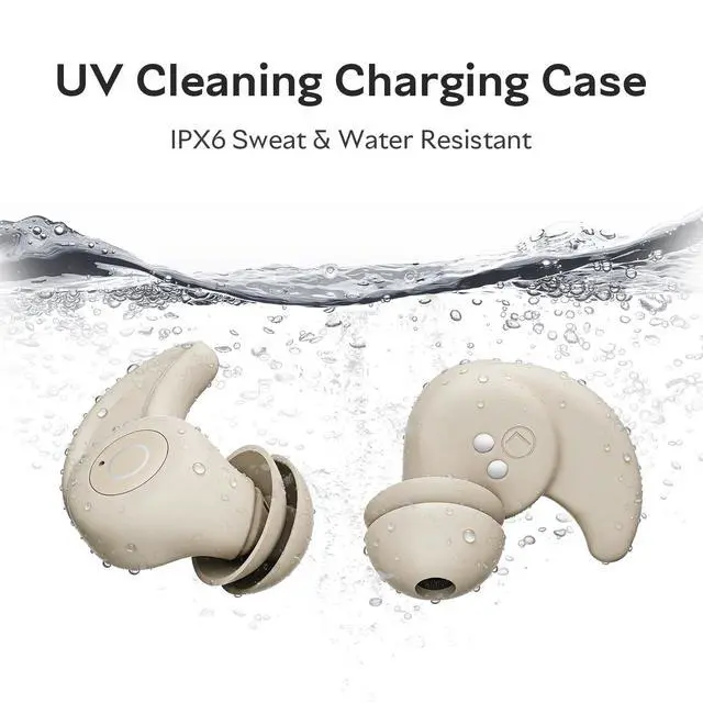 Alt view image 6 of 7 - Sleep Earbuds Bluetooth 6.0 Noise Cancelling Headphones for Side Sleepers No Touch Control Tiny Sleeping Ear Buds