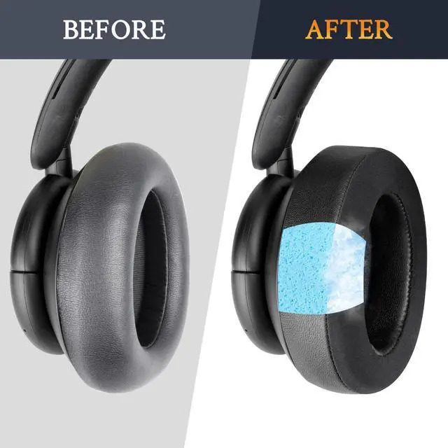 Alt view image 4 of 7 - Cooling Earpads for Anker Q30/Q30i/Q35 Headphones - Black | for Soundcore Life Q30/Q30i/Q35 Headphones