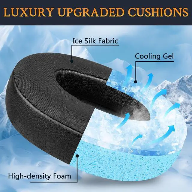 Alt view image 6 of 7 - Cooling Earpads for Anker Q30/Q30i/Q35 Headphones - Black | for Soundcore Life Q30/Q30i/Q35 Headphones