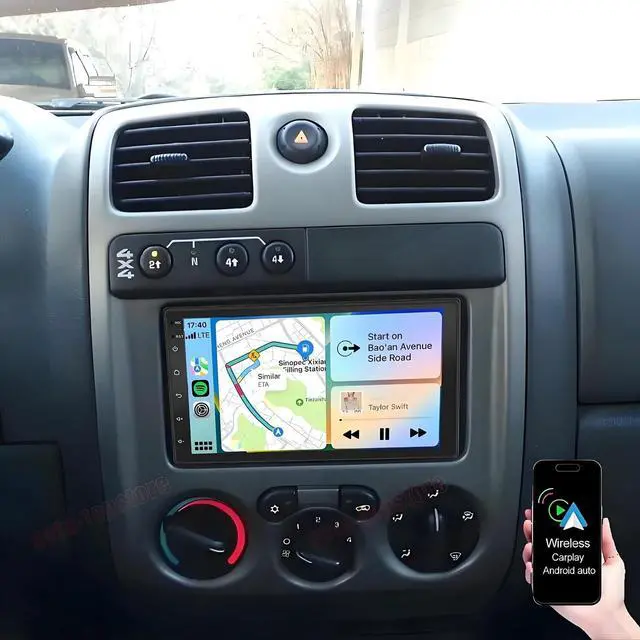 Alt view image 3 of 7 - 7" Double Din Car Radio Stereo for Chevrolet Chevy Colorado 2004-2012 | Touch Screen Head Unit Car Stereo Android 13 with Wireless & Wired Carplay Android Auto GPS Navigation/SWC/Backup Camera+MIC